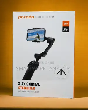Porodo 3-axis Gimbal Stabilizer With Ai Face Object Track