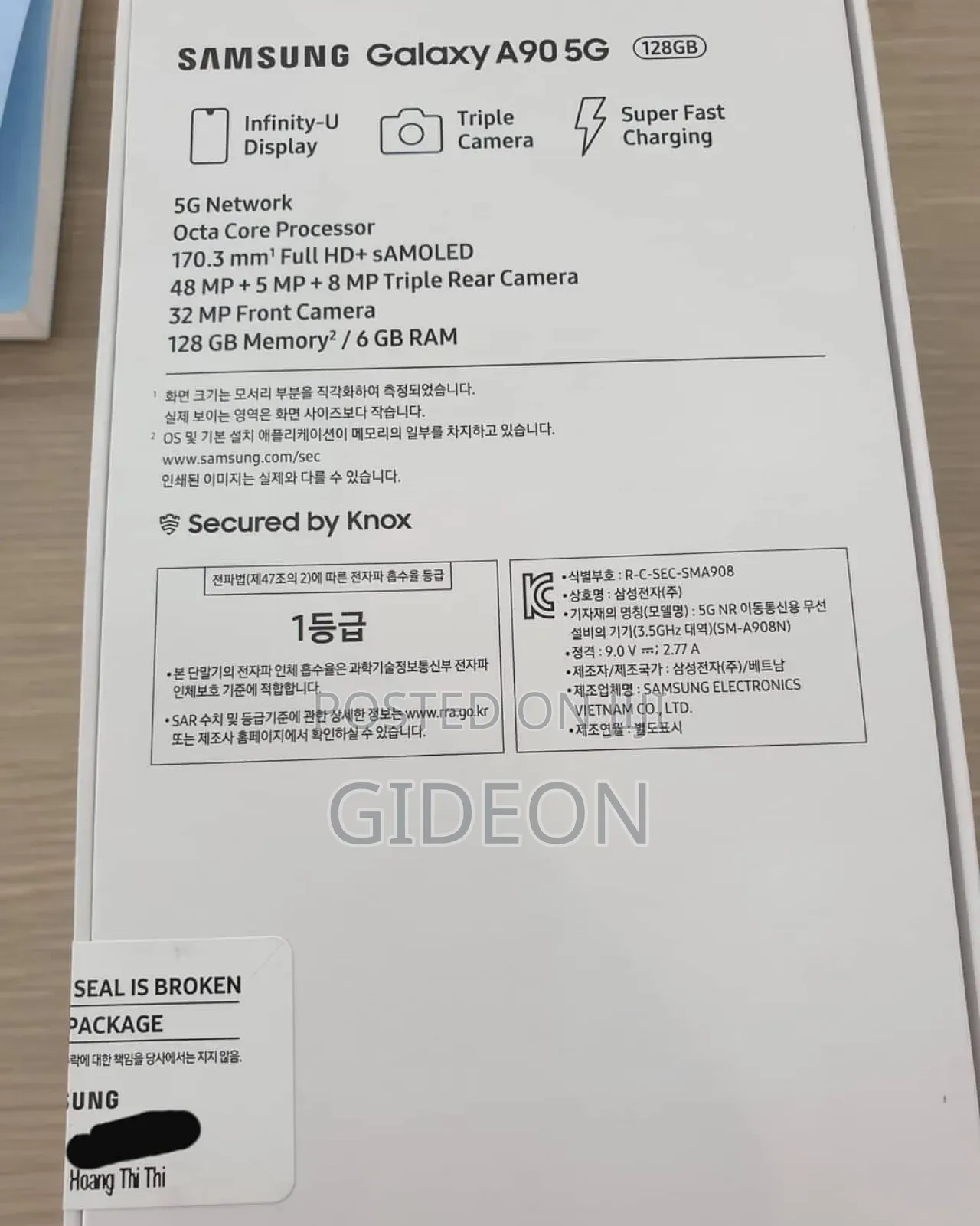 New Samsung Galaxy A90 5G 128 GB Black