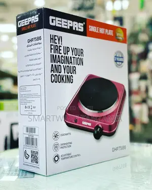 Geepas Single Hot Plate - 1500w Power, Adjustable Thermostat