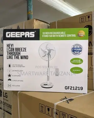 Stand Fan, 18 Inch, 90° Wide Swing, 2 Speeds Control