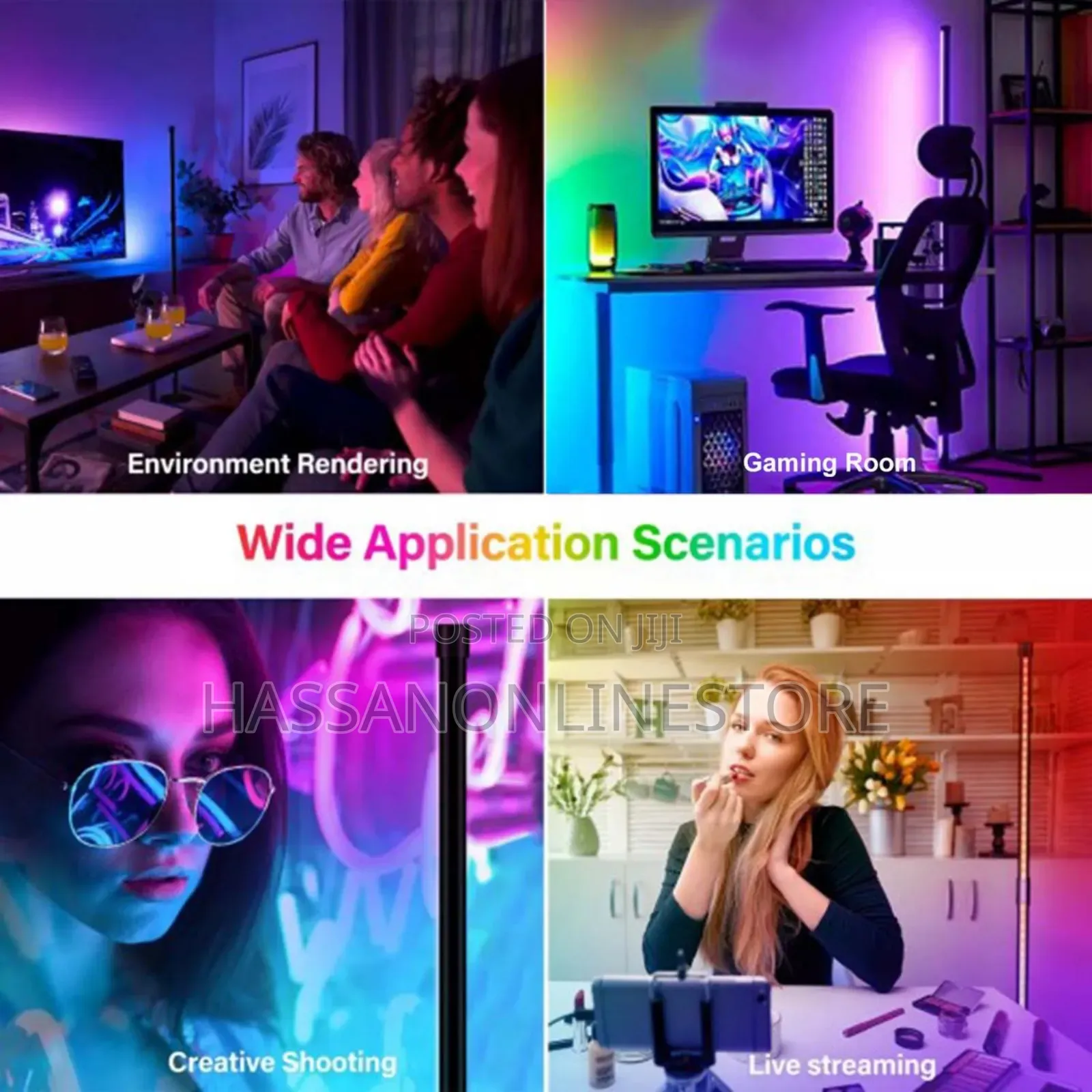 Modern Corner Tripod Remote Control Led RGB Floor Lamp