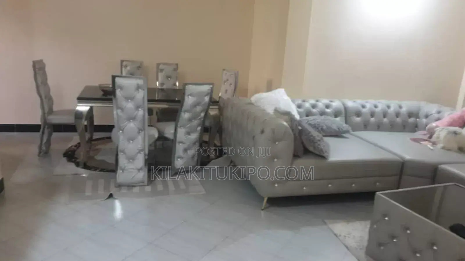 Dinning Table 6chairs Sofa Leather Coach Set