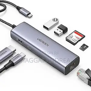 Ugreen Cm512 7 in 1 Usb C-2×Usb 3.0/Hdmi/Rj45/Sd Tf/100w Pd