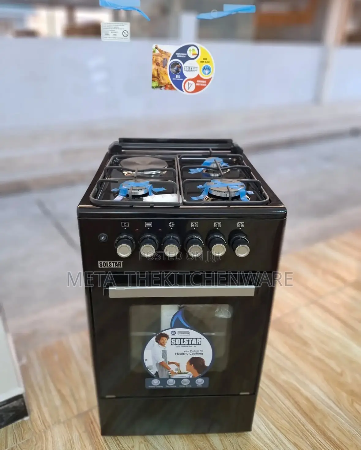 Solstar Cooker 3gas + 1electric Hob + Electric Oven 50x50cm