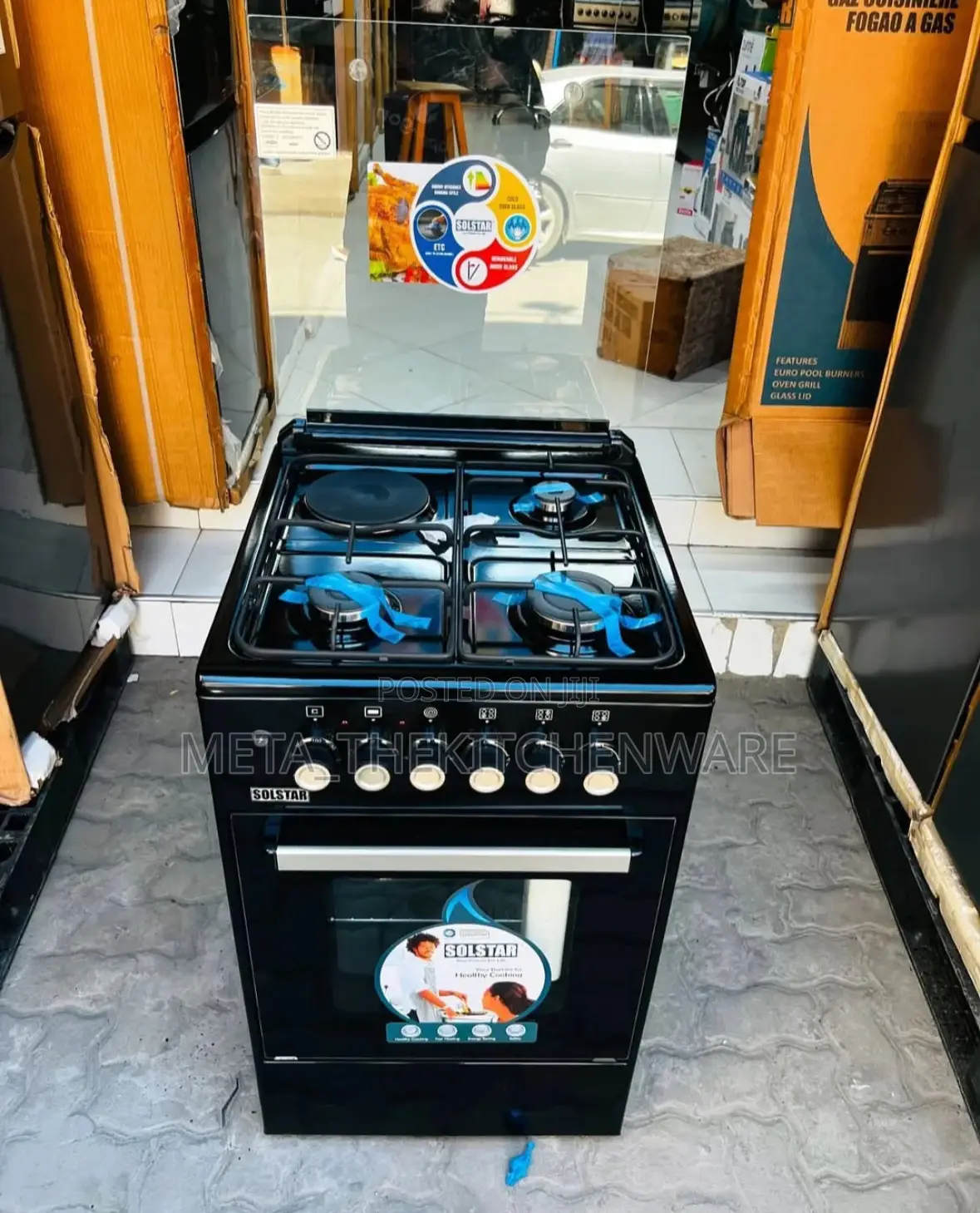 Solstar Cooker 3gas + 1electric Hob + Electric Oven 50x50cm