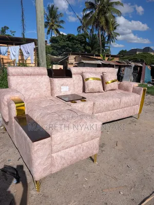 Sofa Set Shape L Ina Sehemu Kuchaji