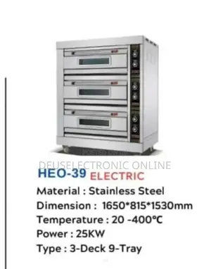 Electric Oven 3 Deck 9 Tray