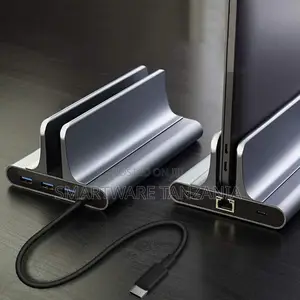 Adjustable Vertical Laptop Holder Usb Type-C Docking Station