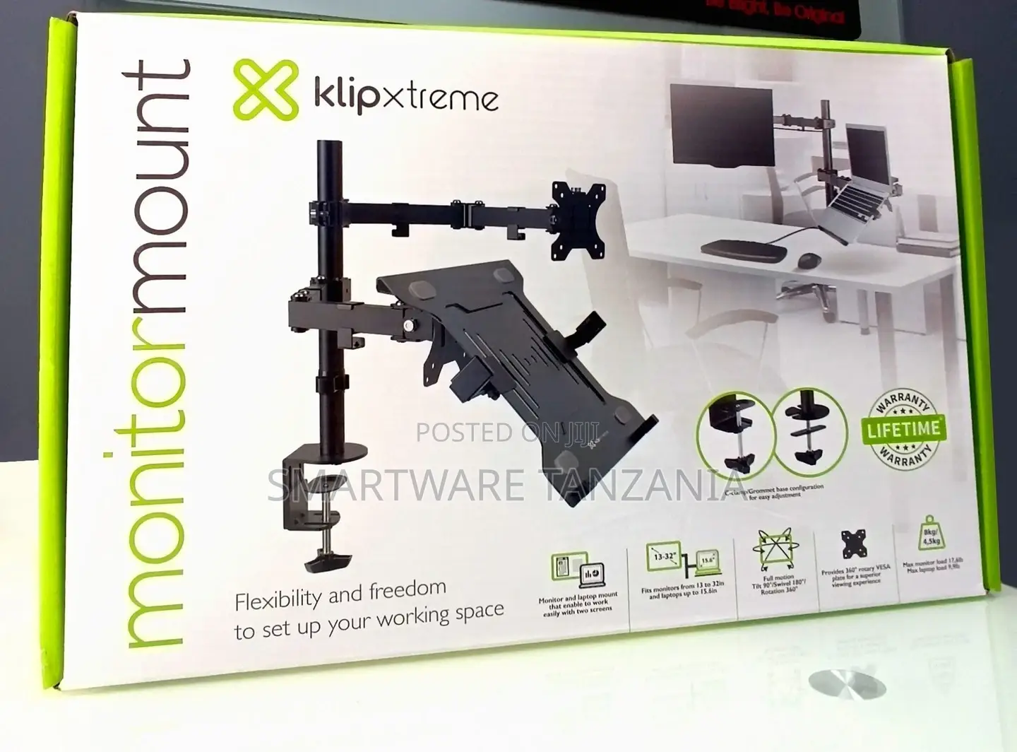 Dual LCD Monitor Arm Laptop Mount Stand for LCD for 13- 32"