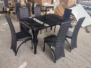 Full Black Dining Table With 6 Chairs