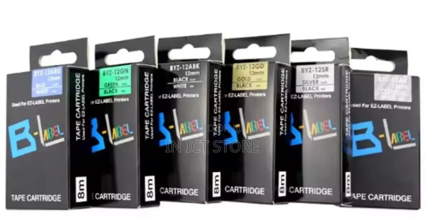 Casio Ez-Label Cartridge 12mm Black on Gold