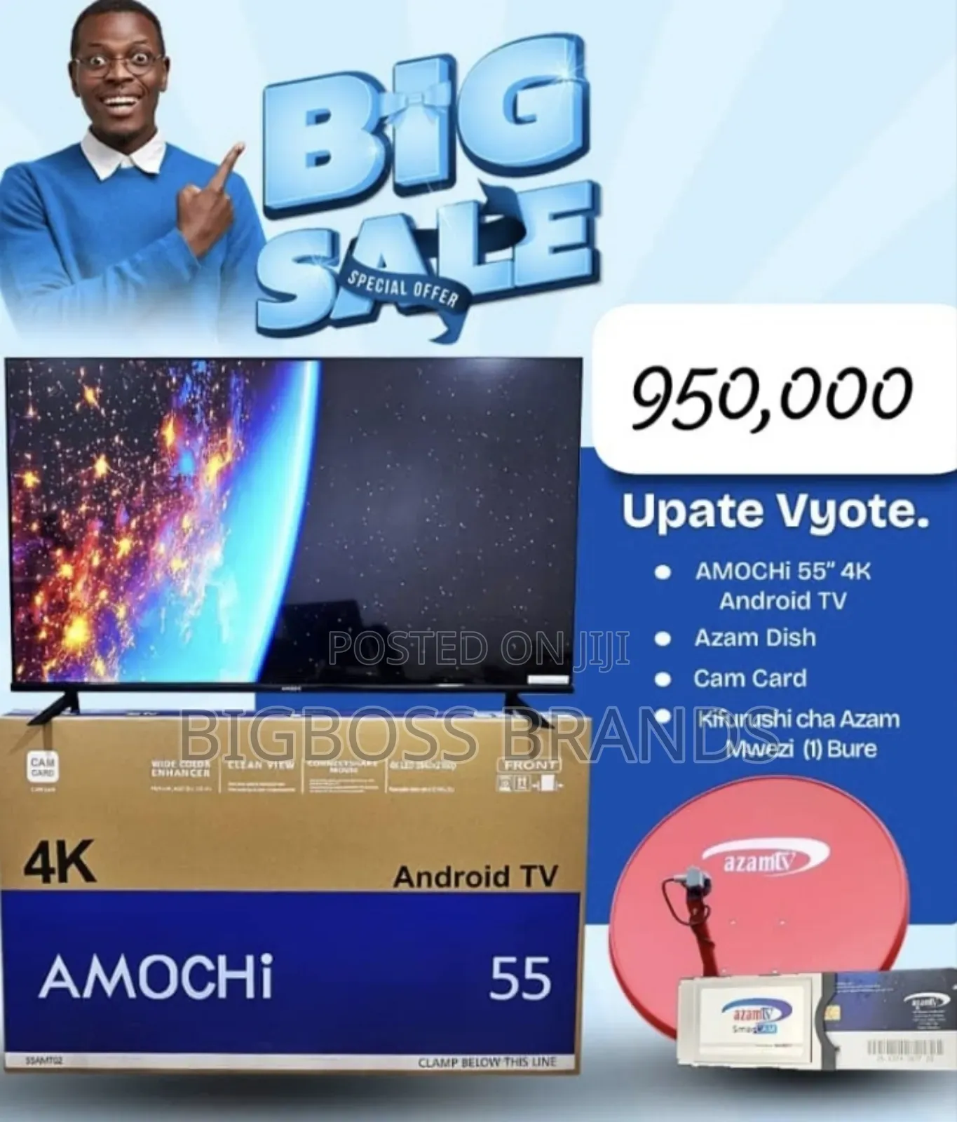 Amochi 55 Android With Azam Dish Set