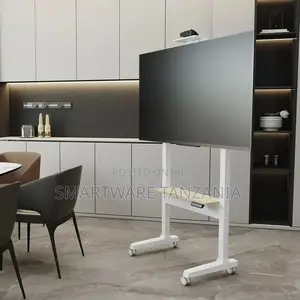 Tv Trolley With Wheels Movable Tv Stand Bracket For Upto 86”