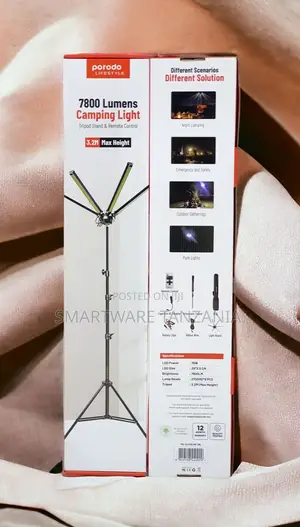 Porodo Camping Light Full Set 6 Lamp, 3.2m Wire With Clip