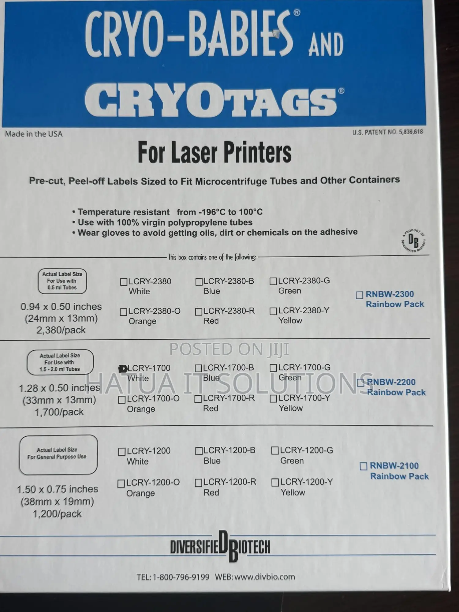 Cryo Babies Labels/Tags