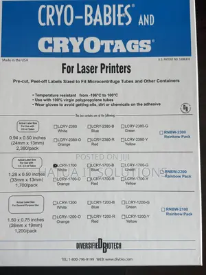 Cryo Babies Labels/Tags