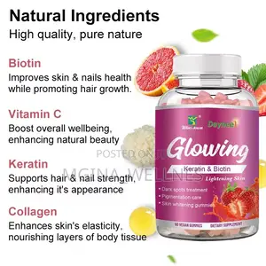 Daynee Glowing Keratin Biotin Lightening Skin Gummies