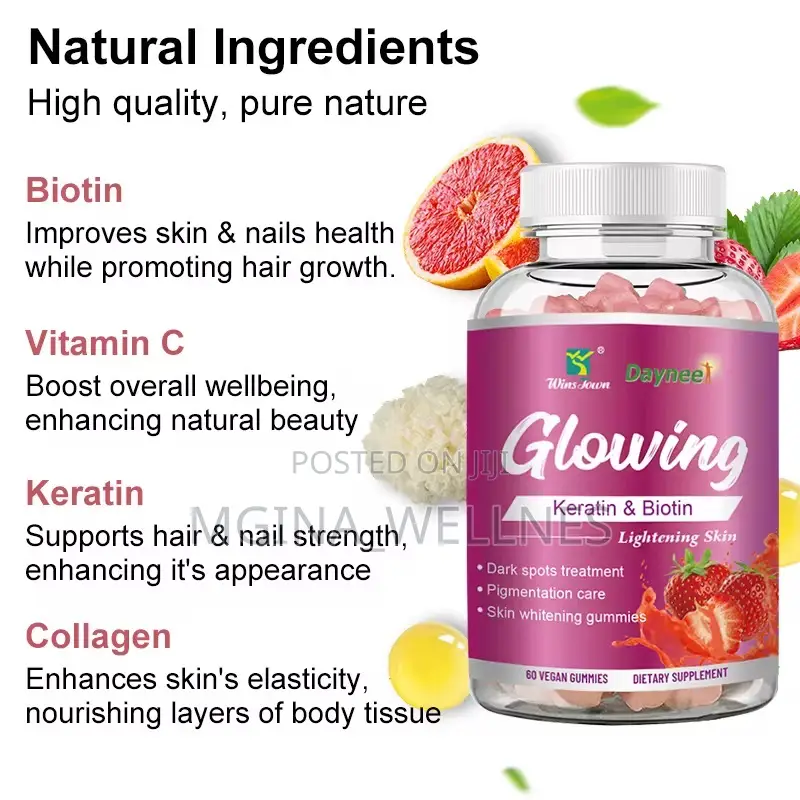 Daynee Glowing Keratin Biotin Lightening Skin Gummies