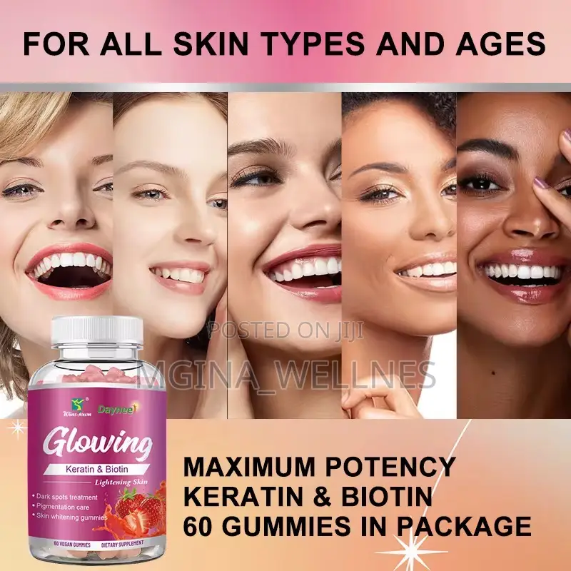Daynee Glowing Keratin Biotin Lightening Skin Gummies
