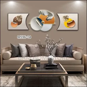 Triptych Wall Decor+Clock