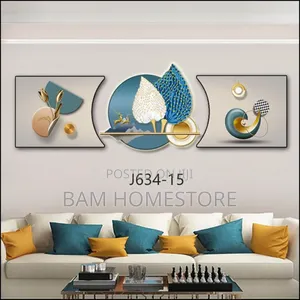 Triptych Wall Decor+Clock