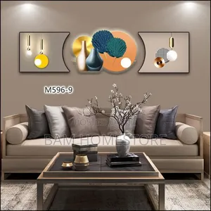 Triptych Wall Decor+Clock