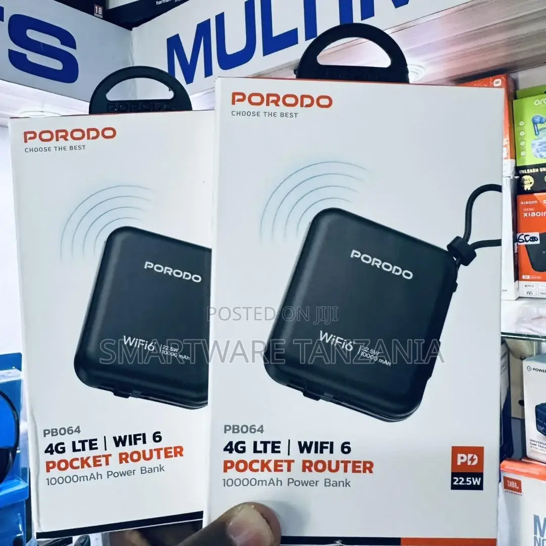 Porodo 4g Lte | Wifi 6 Pocket Router - Black