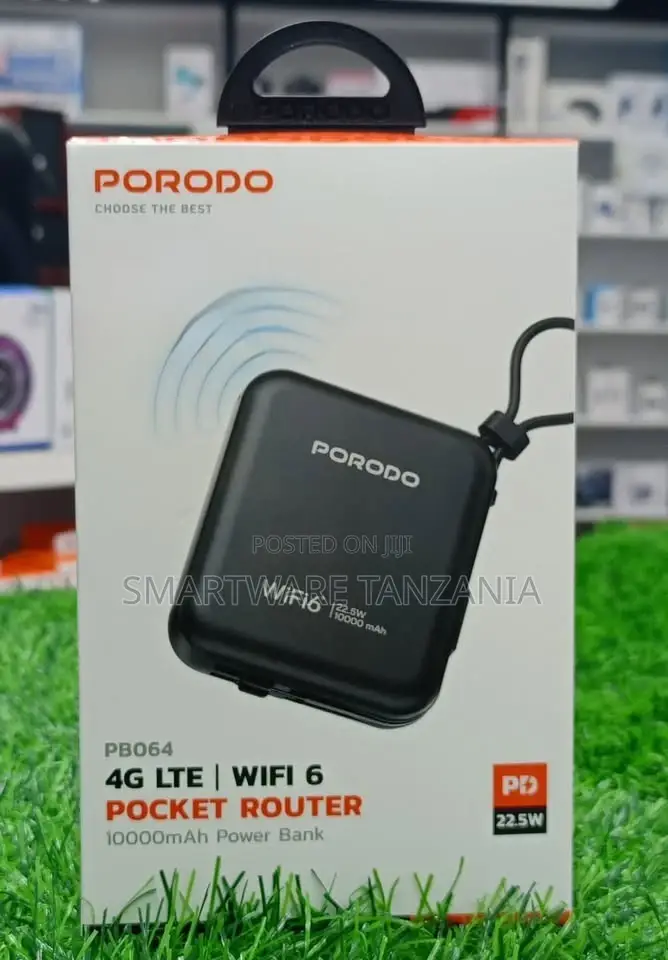 Porodo 4g Lte Wifi 6 Pocket Router Pd22.5w Pd-pbfch064-bk