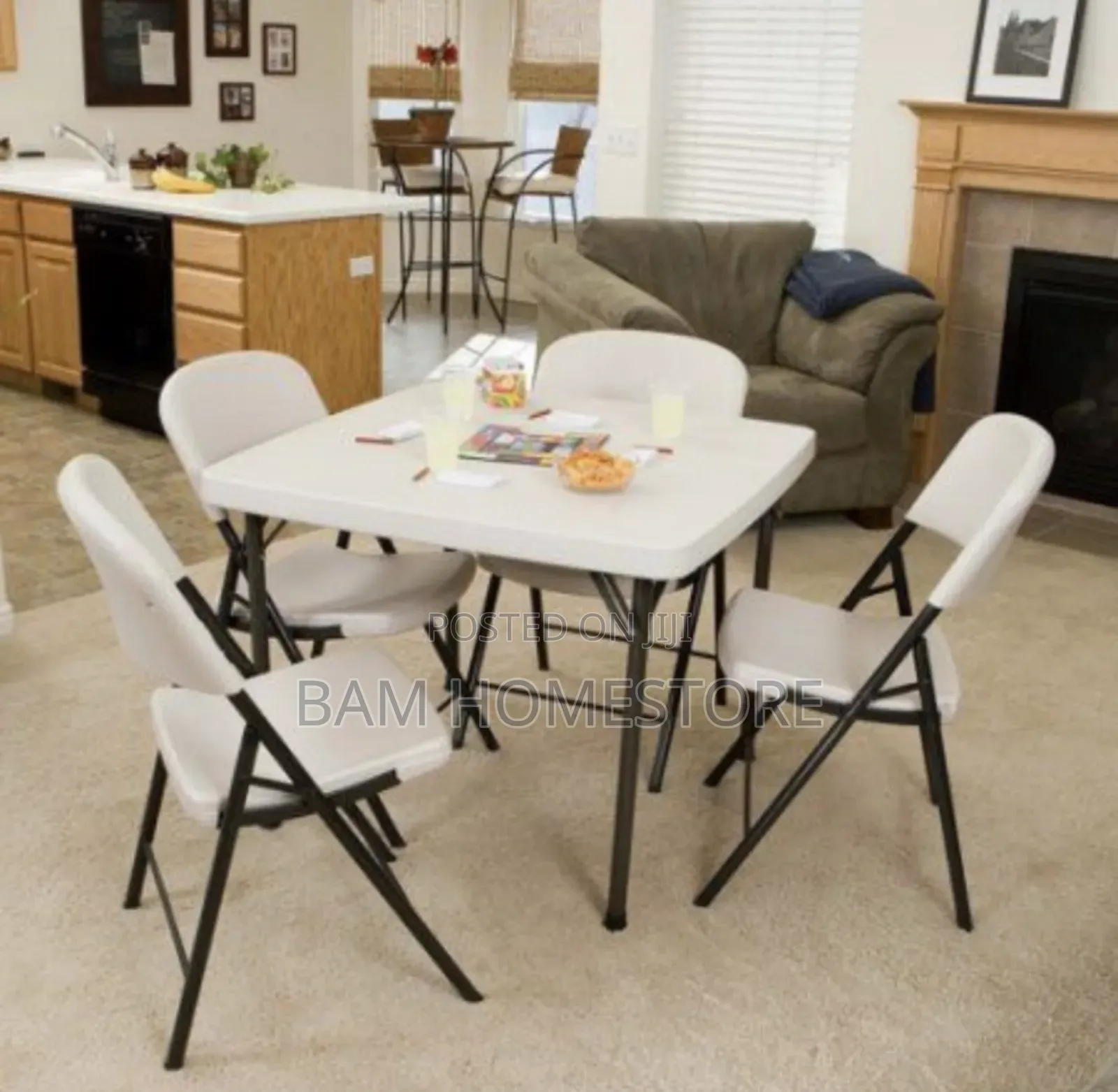 Square Foldable Table+ Foldable Chairs Set