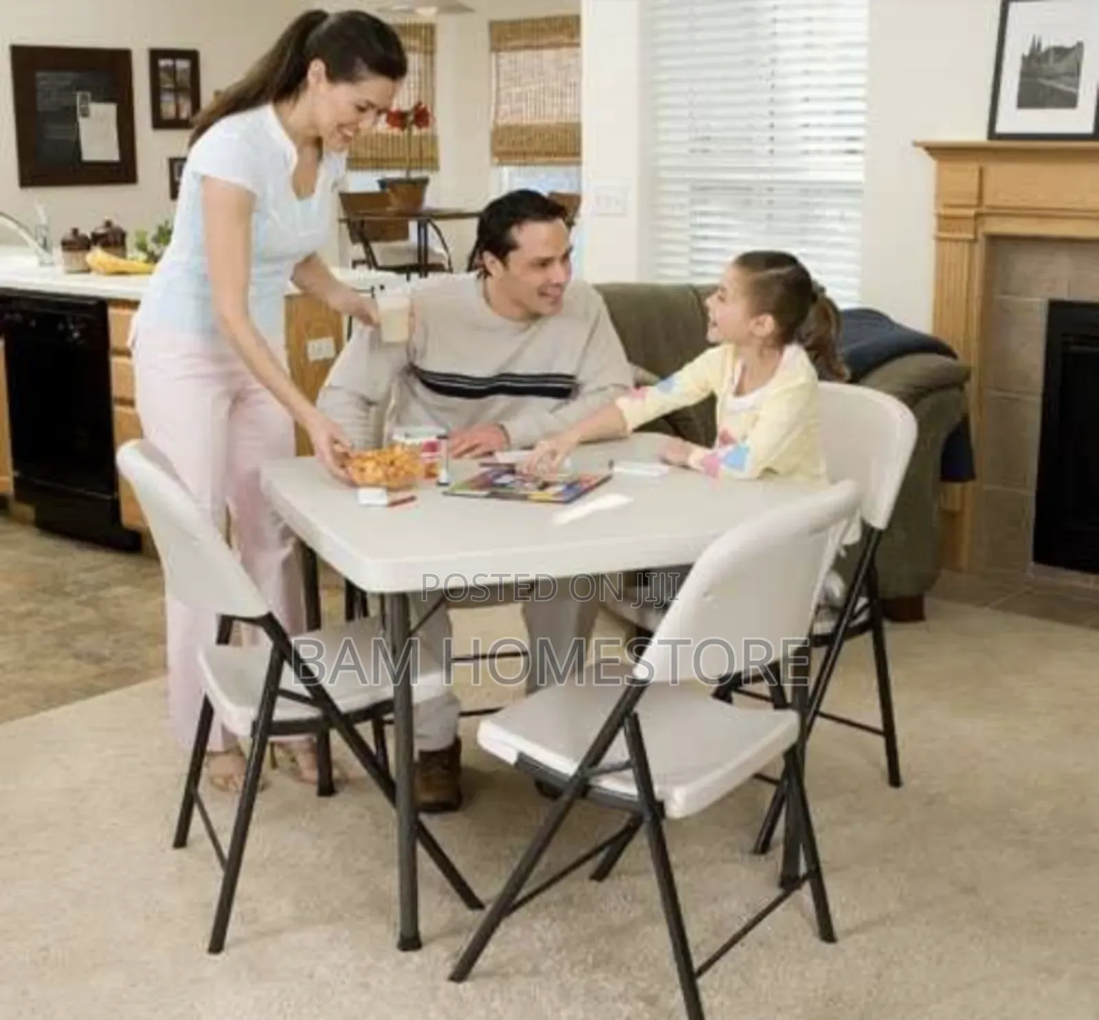 Square Foldable Table+ Foldable Chairs Set