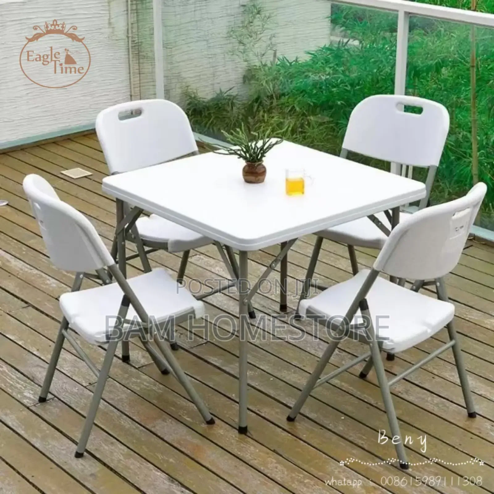 Square Foldable Table+ Foldable Chairs Set