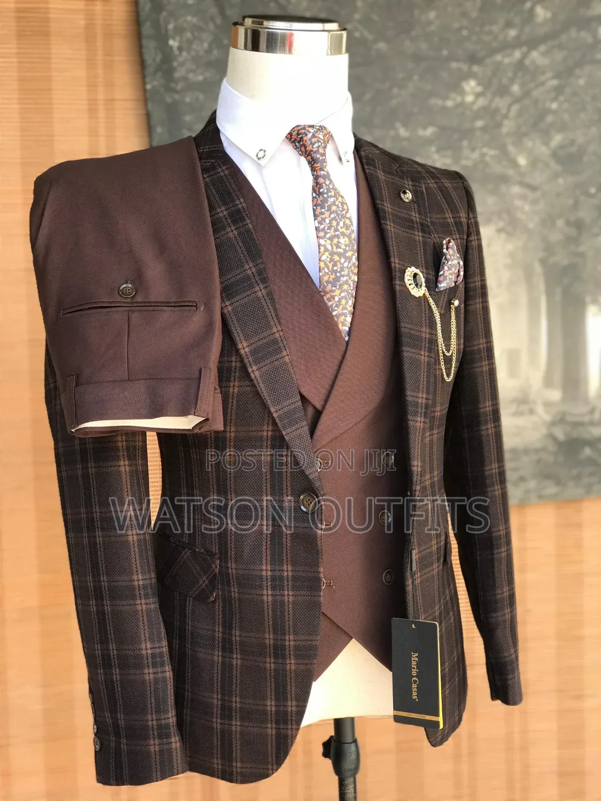 Suti Ya 3 PCS Ya Kizibao Cha Brown