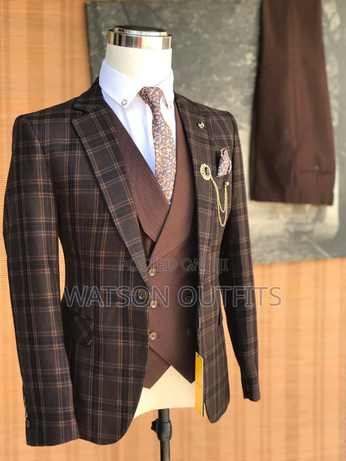 Suti Ya 3 PCS Ya Kizibao Cha Brown
