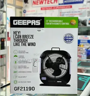 12 Inches Geepas Rechargeable Fan With Remote Control