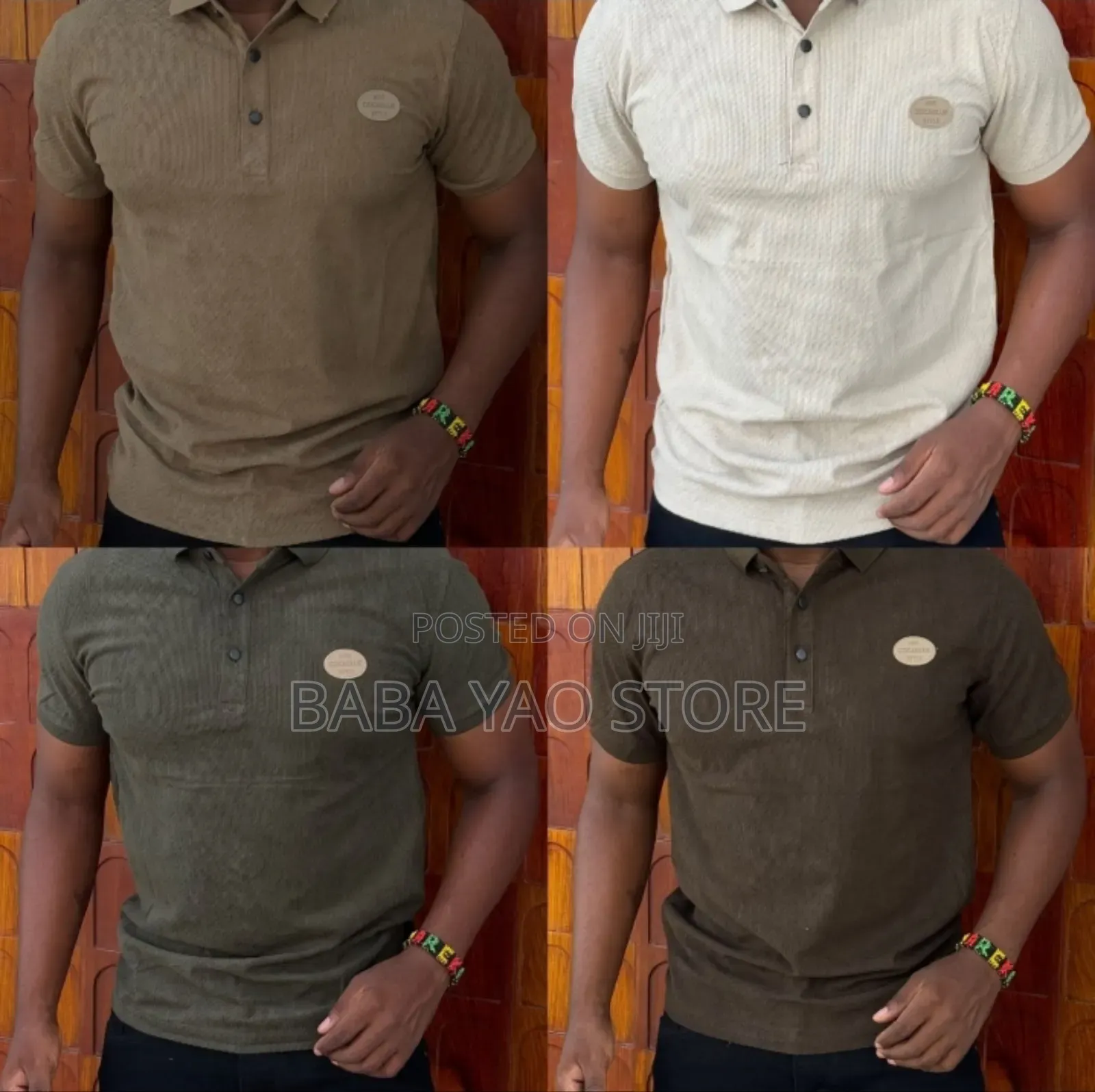 High-Quality Casual Band Collar Short-Sleeved T-Shirts