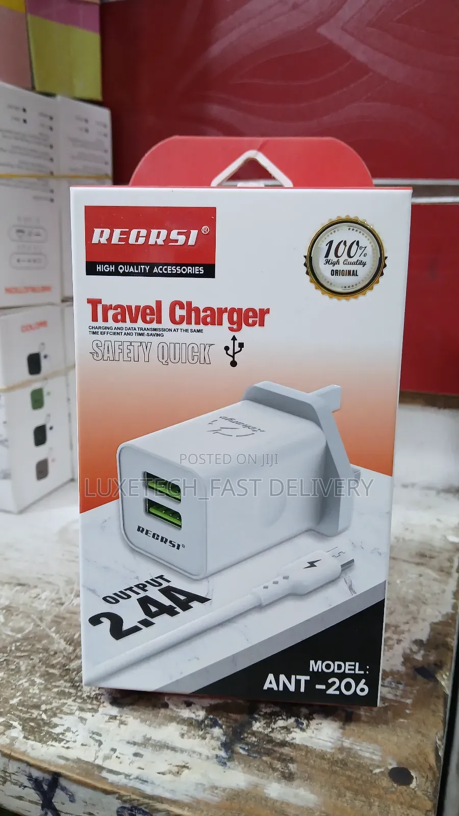 Recrsi Travel Charger With Dual Usb Ports for Charging