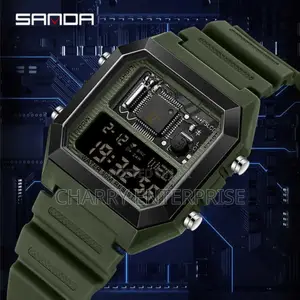 Sanda Watches Date Waterproof Display Week Light