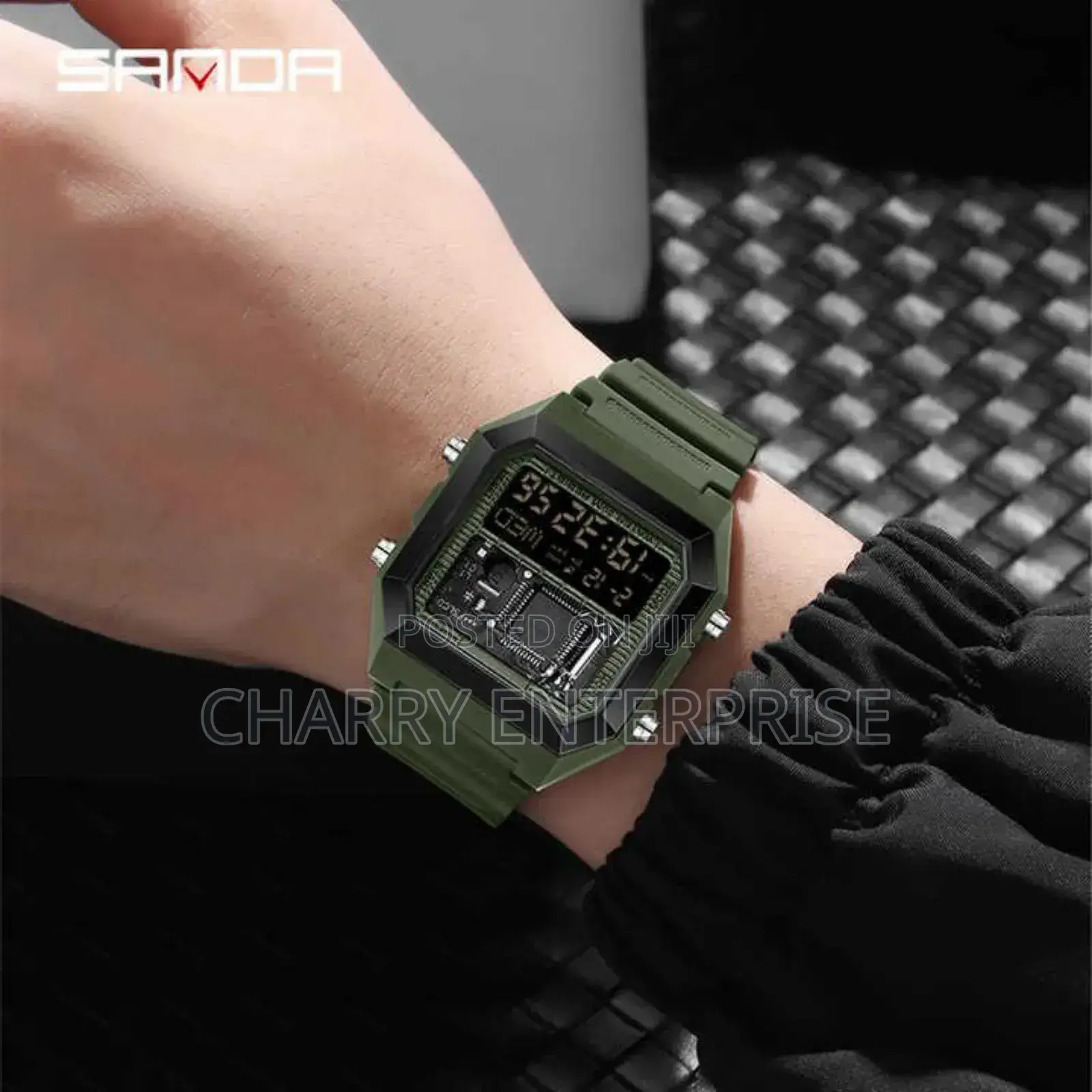 Sanda Watches Date Waterproof Display Week Light