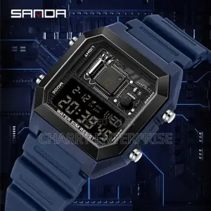 Sanda Watches Date Waterproof Display Week Light