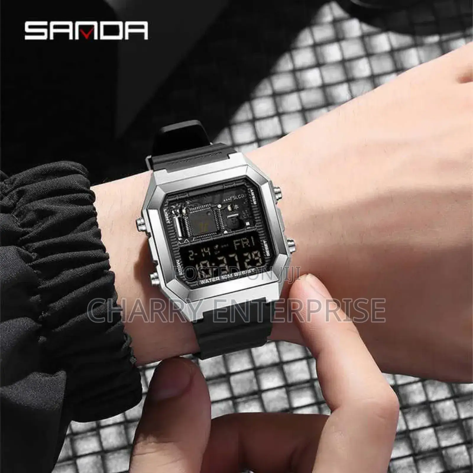 Sanda Watches Date Waterproof Display Week Light