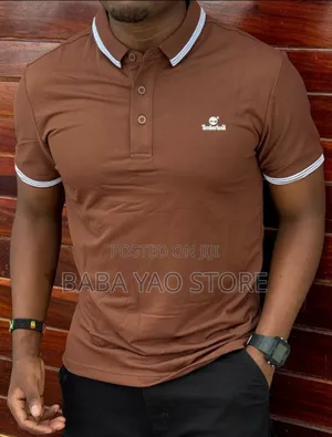 High-Grade Casual Short-Sleeved Band Collar T-Shirts