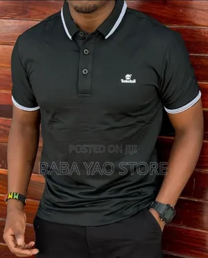 High-Grade Casual Short-Sleeved Band Collar T-Shirts