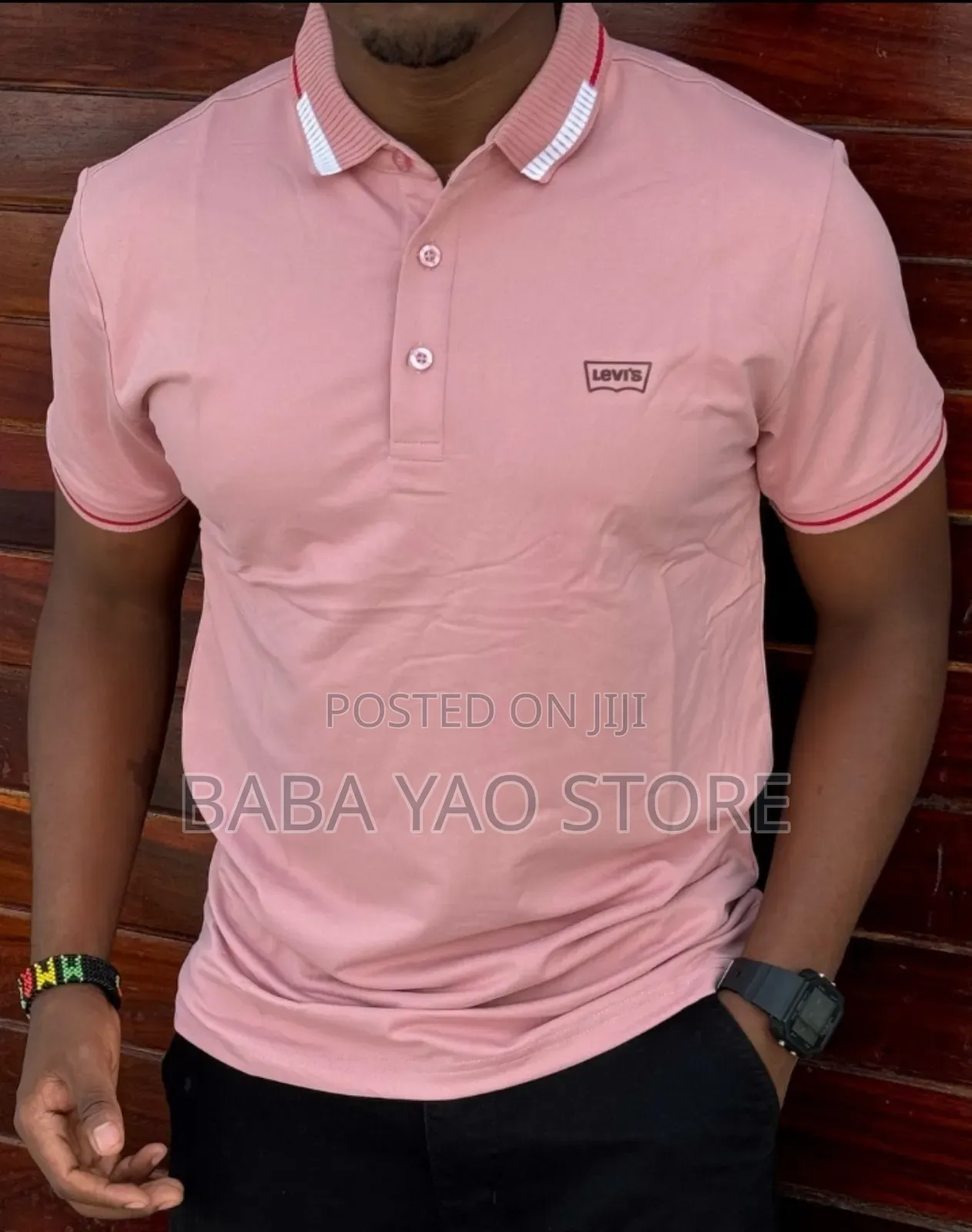 High-Grade Casual Short-Sleeved Band Collar T-Shirts