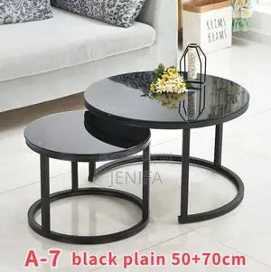 2in1 Black Glass Coffee Table