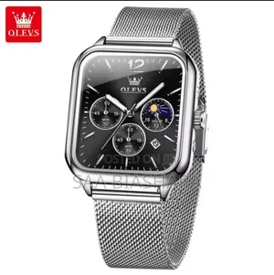 Olevs 9914 Cassis Square Water Proof Silver and Black
