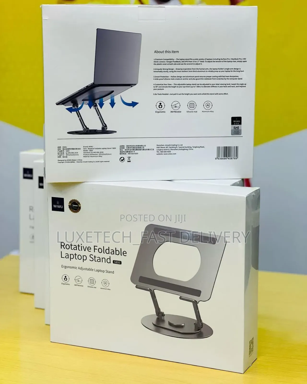 Premium Wiwu Adjustable Laptop Stand – 360° Rotatable