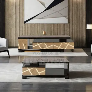 Tv Cabinet (Gold Black Color)