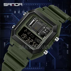 Sanda 6216 Mens Digital Watch Green