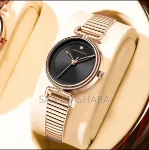 Hannah Martin Quartz Womens Watch Full Box Gold and Black