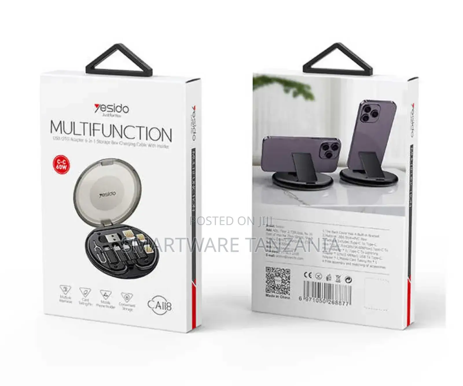 Multi Functional 60w Travel 6 In 1 Storage Box Otg Adapter
